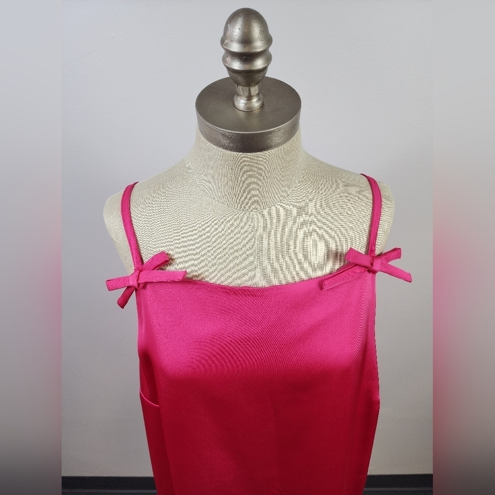 Kate Spade Target Pink Satin Slip Mini Dress 90s Coquette Barbiecore Size Large - Picture 4 of 9